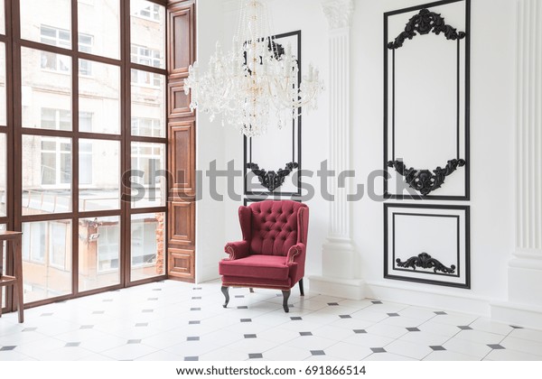 Huge Luxury White Hall Unique Interior Stock Photo Edit Now
