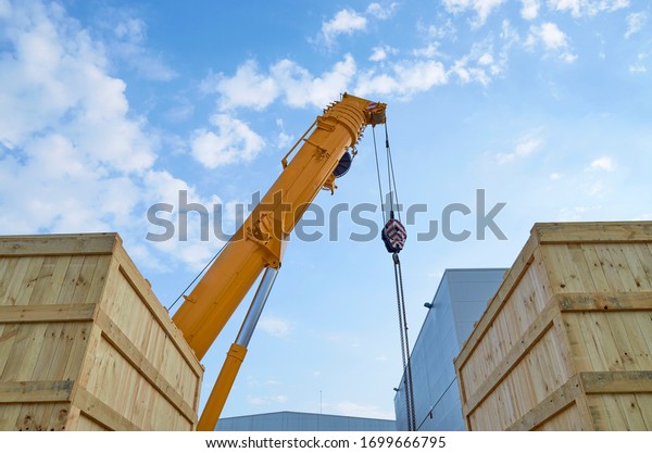 big yellow crane and construction set