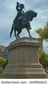 Huge Monument Of Napoleon On A Horse In Cherbourg, France