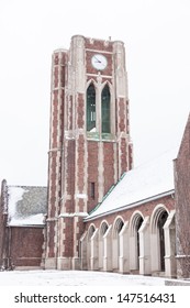 Huge Neo-Gothic Brick And Limestone Structure That Now Serves As Restrooms And The Pro Shop For The Marovitz Golf Course.