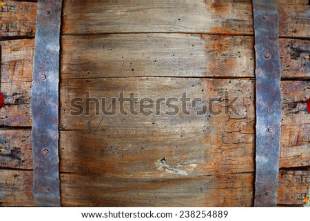 huge old wooden barrel for the whole frame
