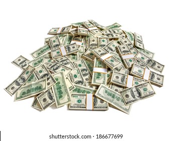 Huge Pile Of Money / Studio Photography Of American Moneys Of Hundred Dollar 