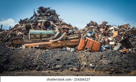 Huge Pile Of Scrap Metal Junk Garbage