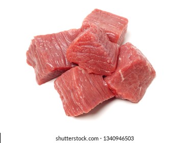 Huge Red Meat Chunk Isolated Over White Background 