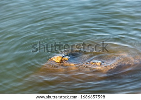 Huge rock in the water