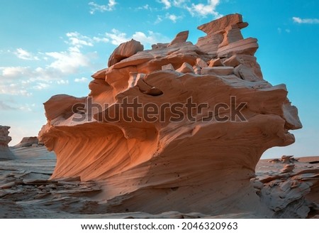 Huge sandstone sedimentary structure. Abu Dhabi, UAE. Best destinations