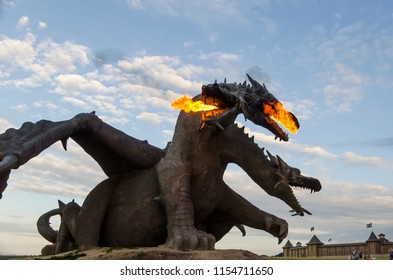 Huge Sculpture Threeheaded Dragon Park Kudykina Stock Photo (Edit Now ...