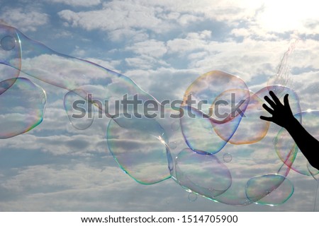 huge soapbubbles in the sky