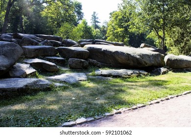 Huge stones in  park  sofiyevsky park.