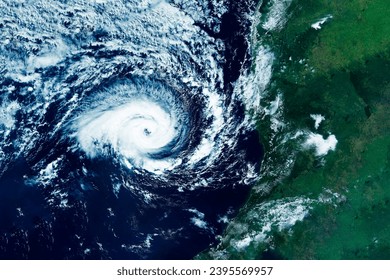 A huge tornado, a cyclone from space. Elements of this image furnished by NASA. High quality photo