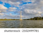 Huge tower monument in San Jacinto Battleground State Historic Site at Texas