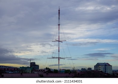 Huge TV Tower In The City Of Yuzhno Sakhalinsk