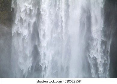 Huge Waterfall Close Up, Iceland