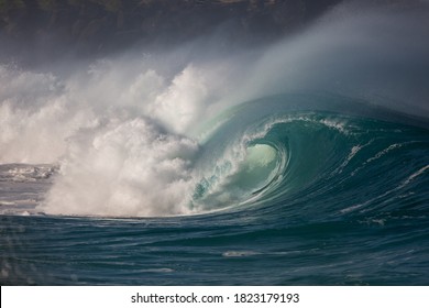 Huge Wave Breaking In Hawaii