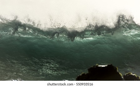 Huge Wave At Sunrise, Australia