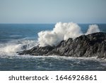 Huge Waves crashing during Oregons King Tides in the Pacific Northwest