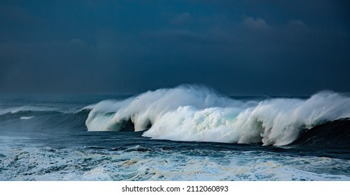 Huge Waves On The Oregon Coast Near Depoe Bay During A Winter Storm