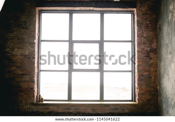 Huge Window Floor On Entire Concrete Stock Photo Edit Now