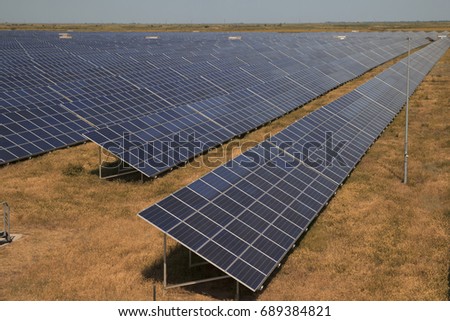 Hugh array of solar PV modules in ukrainian steppe