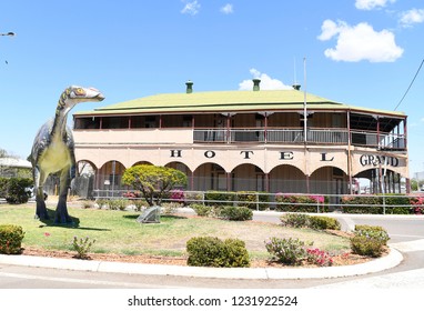 Hughenden, Queensland / Australia - September 25 2018: The Grand Hotel Is Seen In The Australian Outback Town Of Richmond.