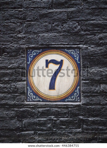 Huisnummer Number Plate 7 Stock Photo 446384755 | Shutterstock