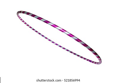 The hula Hoop silver with purple isolated on white background. Gymnastics, fitness,diet .