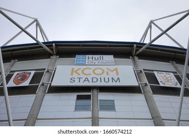 HULL, ENGLAND - OCTOBER 15, 2019: Detailed View Of KCOM Stadium In Hull, England