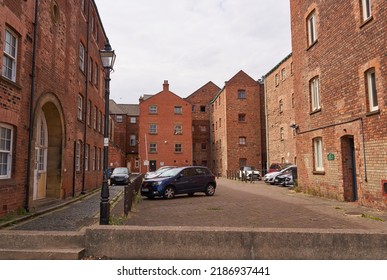 Hull, UK 07 30 2022 Old Apartment Blocks