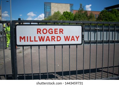 Hull, UK - 12 May 2019: Major Road In Hull Renamed To Commemorate Roger Millward MBE, Hull KR Legend Who Joined The Club In 1966 And Went On To Make More Than 400 Appearances. Closed For 5 Nights.