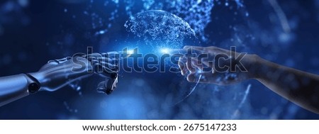 Human and AI Collaboration in Advanced Technology Concept.