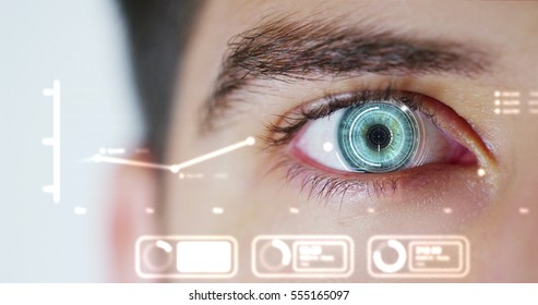 human being futuristic vision, vision and control and protection of persons, control and security in the accesses.Concept of: dna system, scientific technology and science. - Powered by Shutterstock