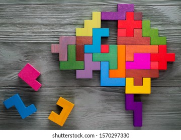 Human Brain Made Multicolored Wooden Blocks Stock Photo (Edit Now ...