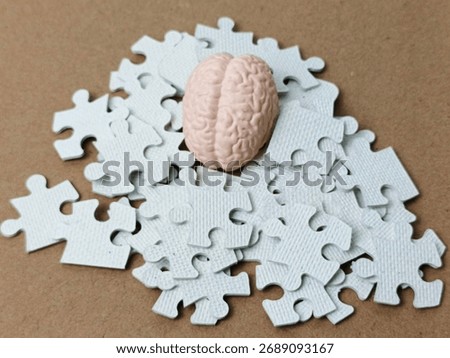 Human Brain on Puzzle Representing Intelligence, Psychology, Mental Health, Problem Solving, and Cognitive Thinking Concept in Science and Education. 