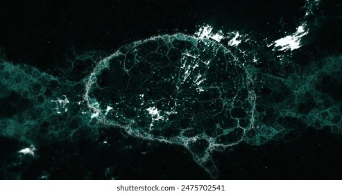 Human brain spinning against green digital waves on black background. medical research and science technology concept