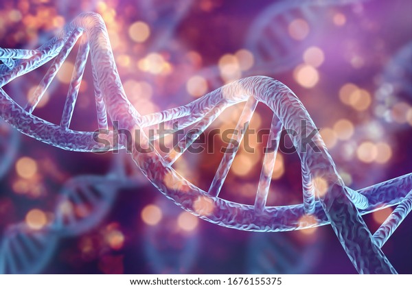 Human cell biology DNA strands molecular\
structure illustration