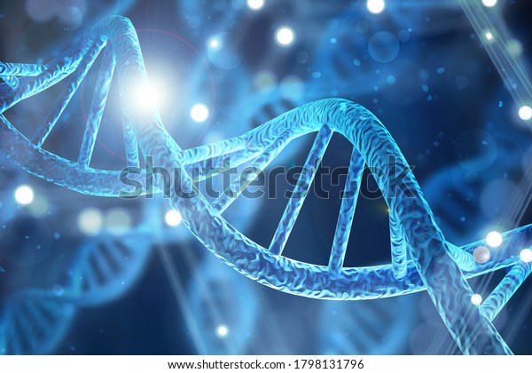 Human cell biology DNA strands molecular
structure illustration