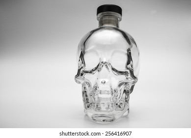 Human Crystal Head Skull Bottle Of Vodka