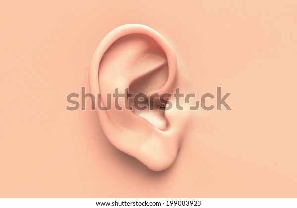 Human ear\
close up without any hair surrounding\
