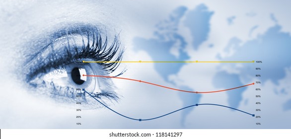 Human eye looking the copyspace. Vision concept.