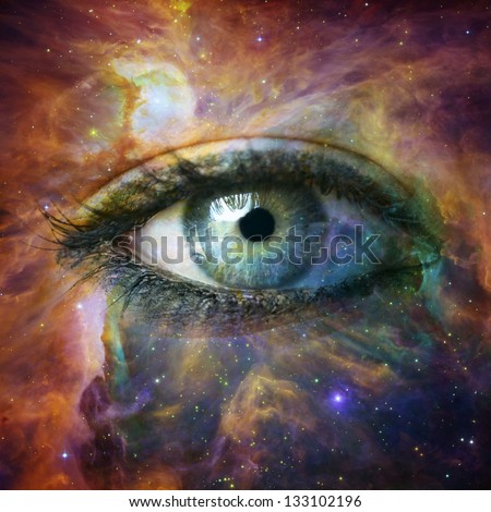 Human eye looking in Universe - 