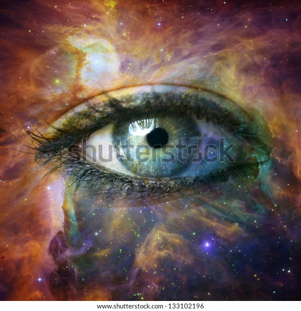 Human eye looking in Universe - \
