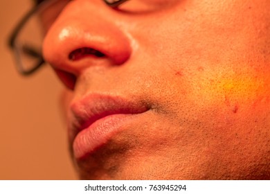 human face close up details macro shoot