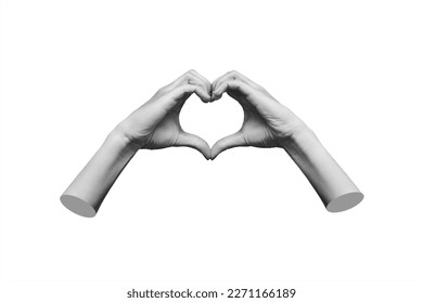 Premium Photo  Heart shaped from woman hand isolated over white