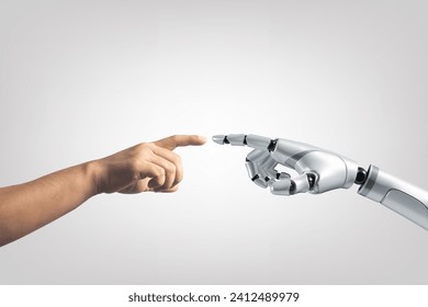 human finger and robot future communication technology - Powered by Shutterstock