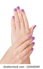 Human Fingers With Beautiful Manicure Isolated Over White Background