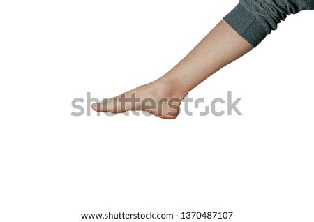 human foot on monochrome background
