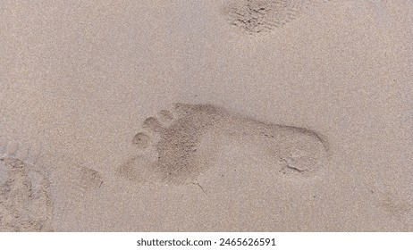 human footprints in the beach sand - Powered by Shutterstock