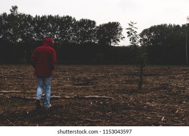 human in the forest.