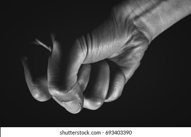 Human form abstract hand pose in blank and white tone 