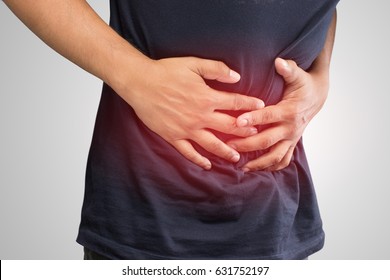 Human gastritis, Men stomach problem concept